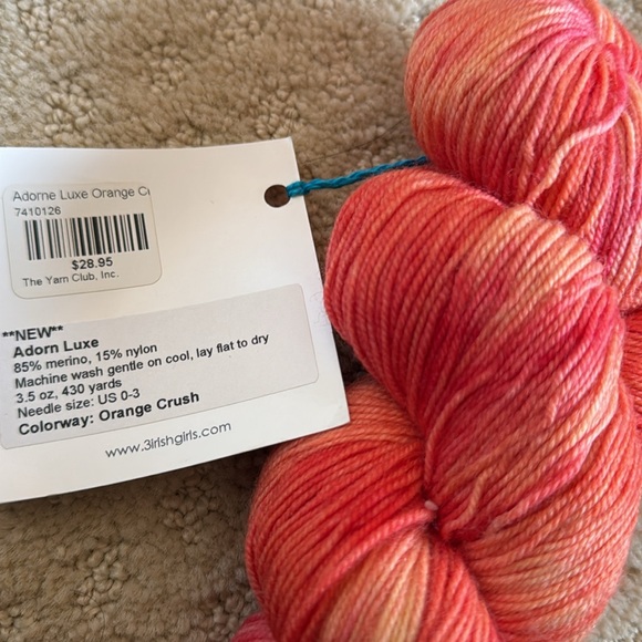 three irish girls orange red skein merino - Picture 2 of 3